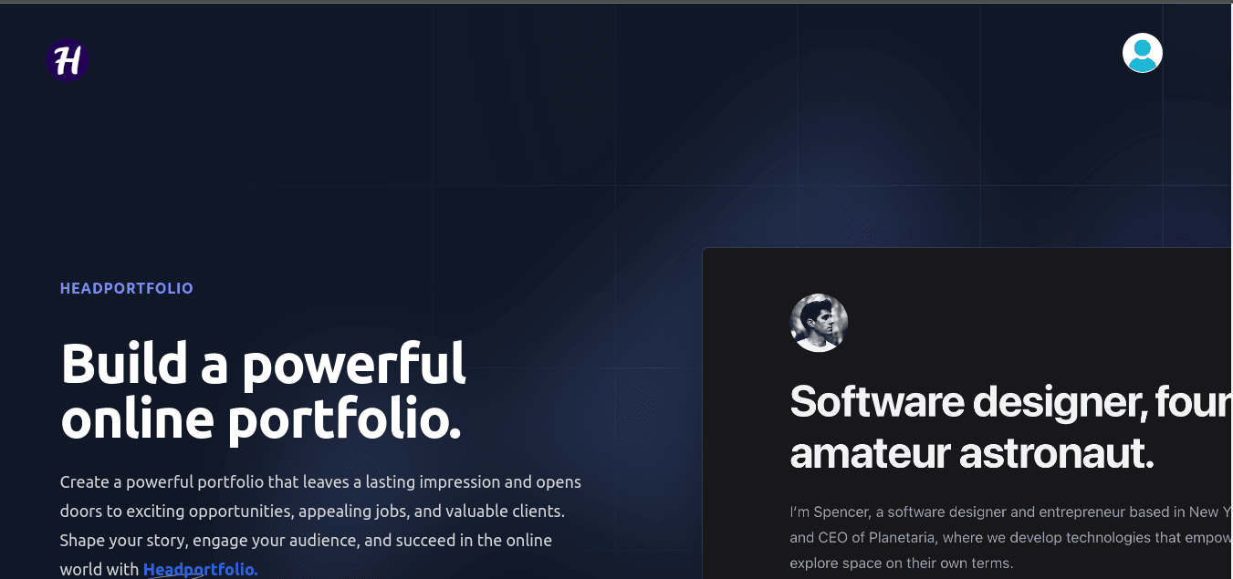 Headportfolio screenshot